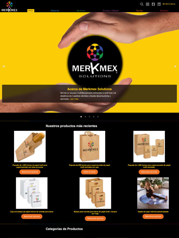 Captura de pantalla de la portada de merkmex.com
